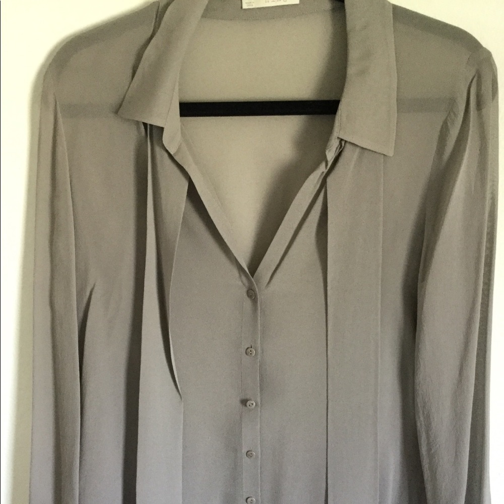 Hinge Silk Gray Blouse - image 3